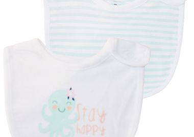 Σαλιάρα (σετ 2 τμχ) βμβακερές | ΛΕΥΚΟ - Energiers - 